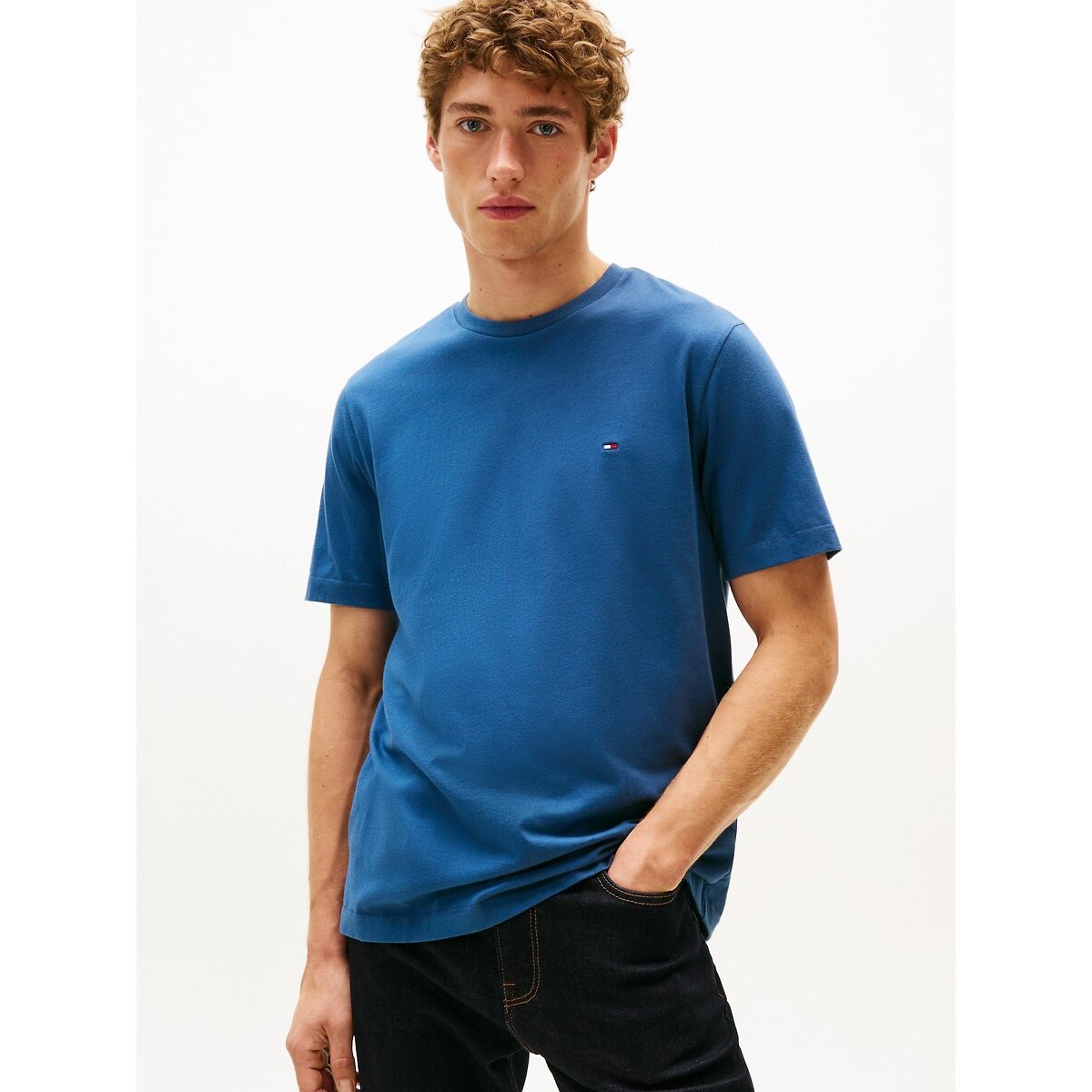 Tommy Hilfiger Thick T-Shirt, Regular Fit Men's Blue Medium