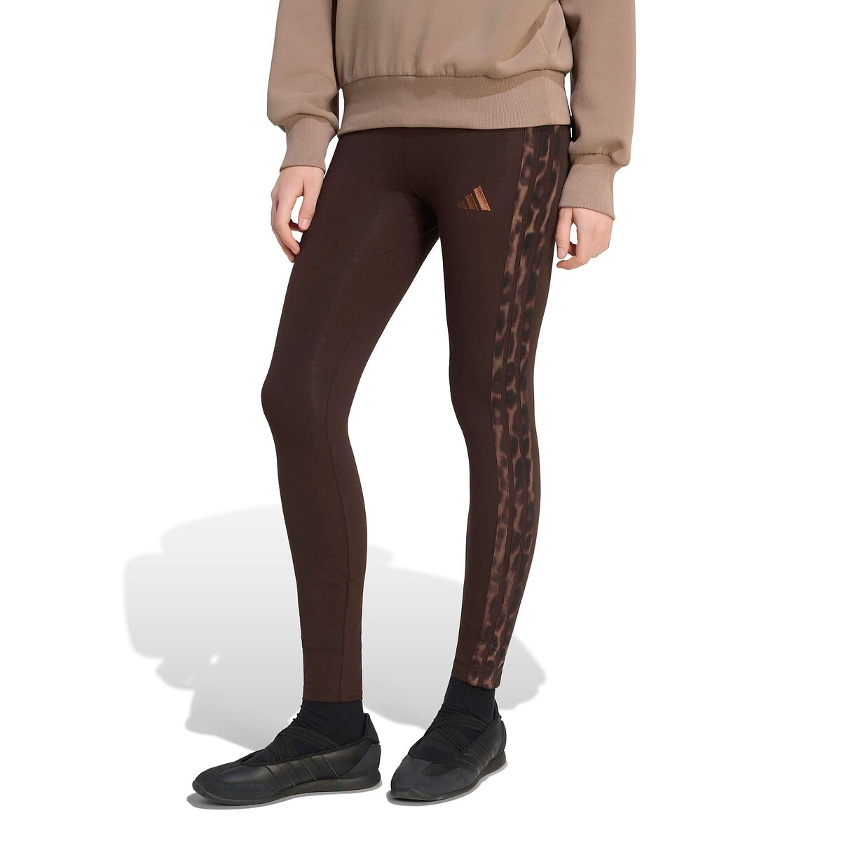 Adidas Sportswear 3 Stripes Printed Leggings Women's Leopard Print Extra Small