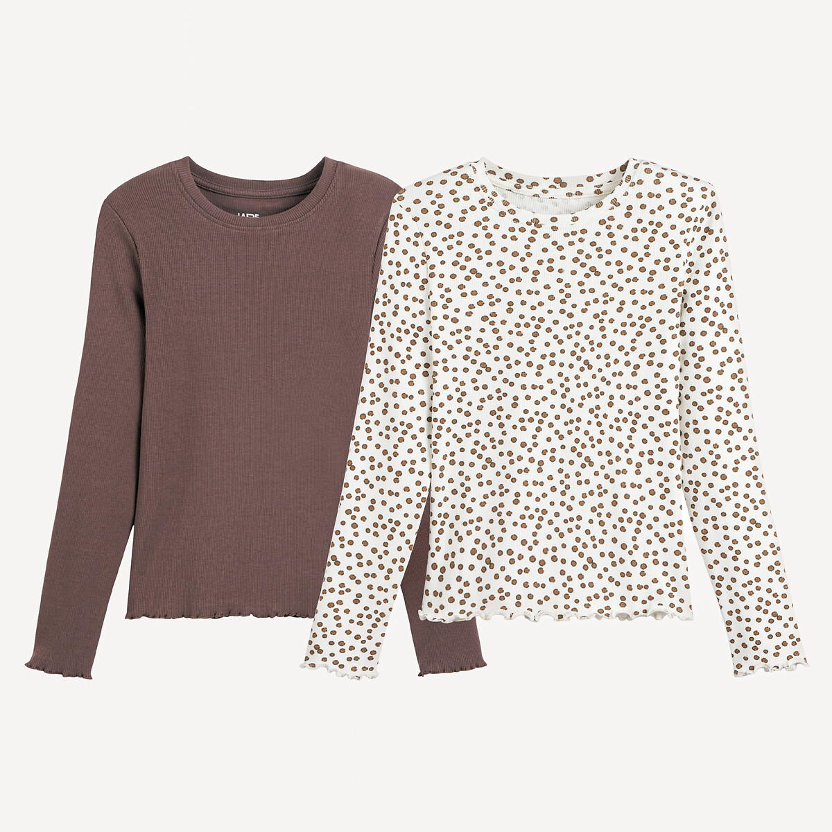 LA REDOUTE COLLECTIONS Set van 2T-shirts met lange mouwen in ribtricot