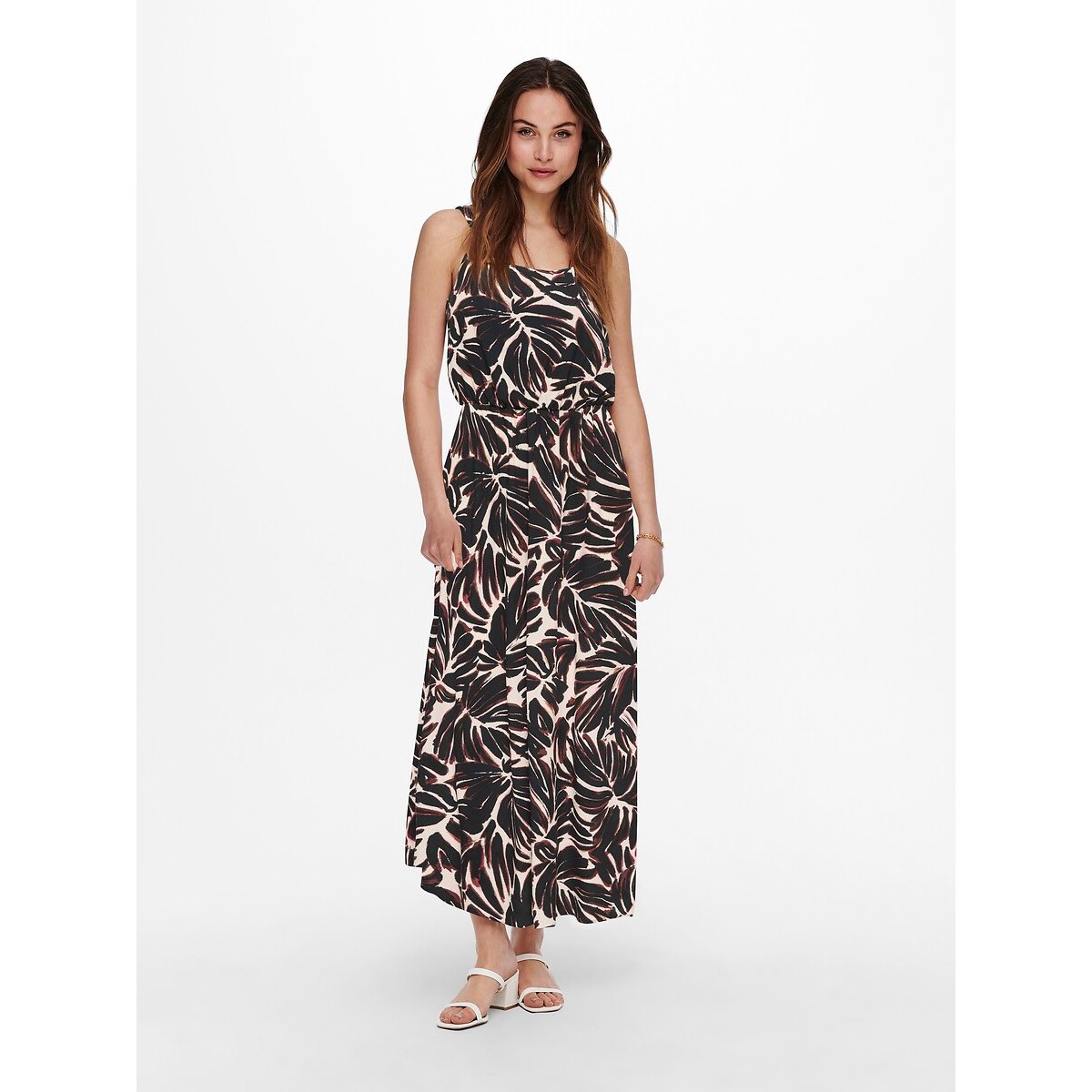 Only Lange Jurk Met Bloemenprint
