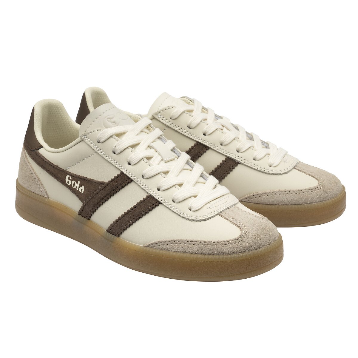 Gola Viper Leather Trainers Women's White/Brown Size 40 (6.5)