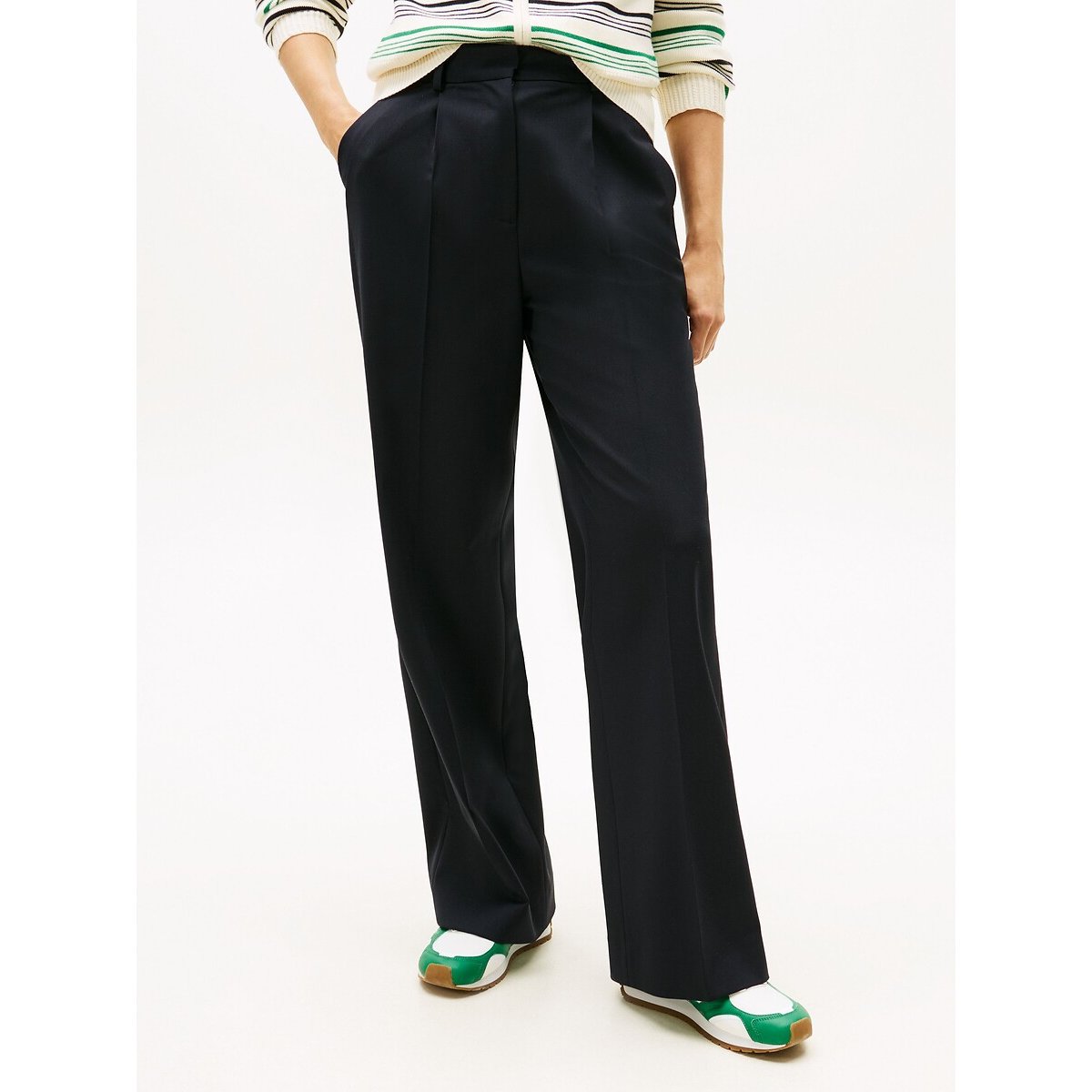 Tommy Hilfiger Pantalón ancho de pinzas. Talla 40. Color Azul