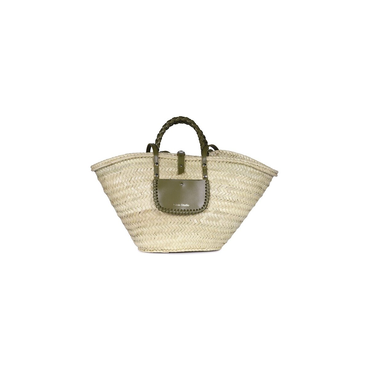 Craie Studio Bolsa cabas de la compra, PANIER SPIRAL. Talla talla única. Color Verde