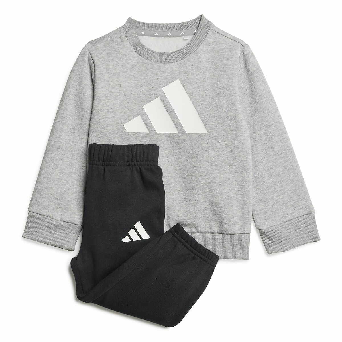 Adidas Sportswear Baby's Tracksuit In Brushed Fleece Grey/Black 12/18M Size (74 To 81Cm) Infant