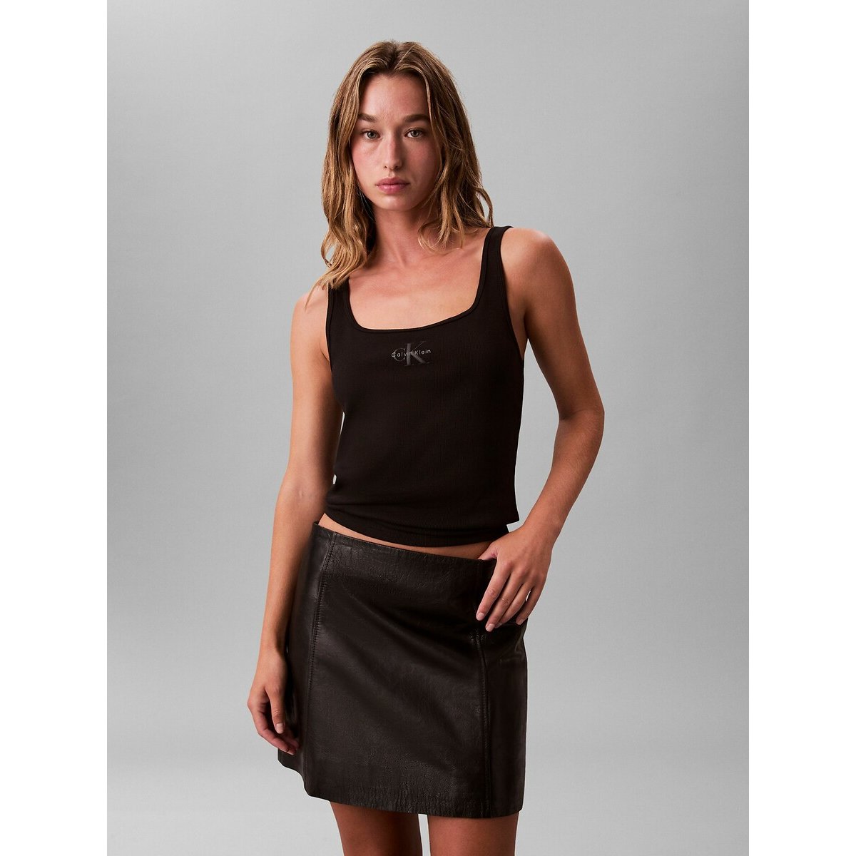 Calvin Klein Jeans Women's Black Crew Neck Vest Top Extra Small
