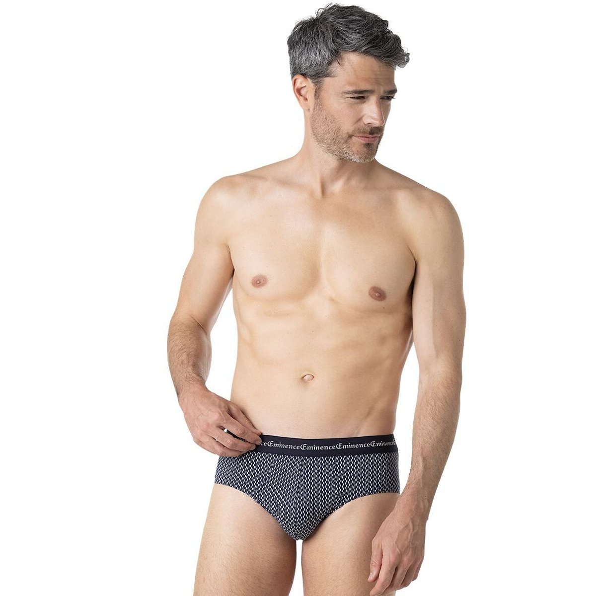 Eminence Pack Of 3 Business Print Briefs For Men's Navy Blue+Printed 3XL