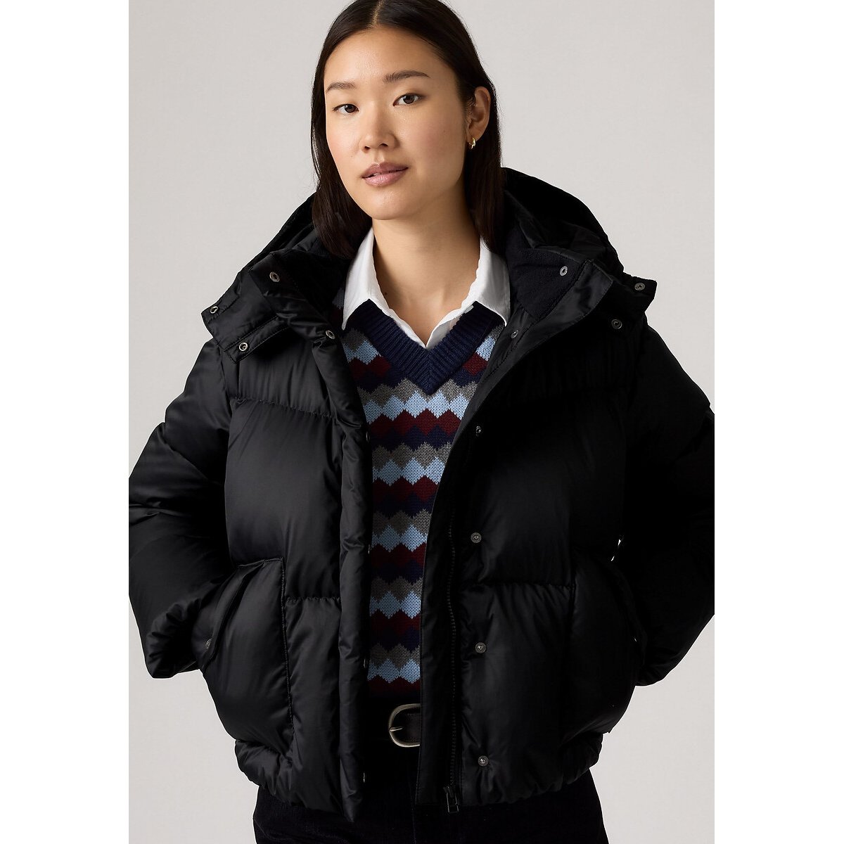 Levi's Western Bubble Shortie Padded Jacket Women's Charcoal Medium