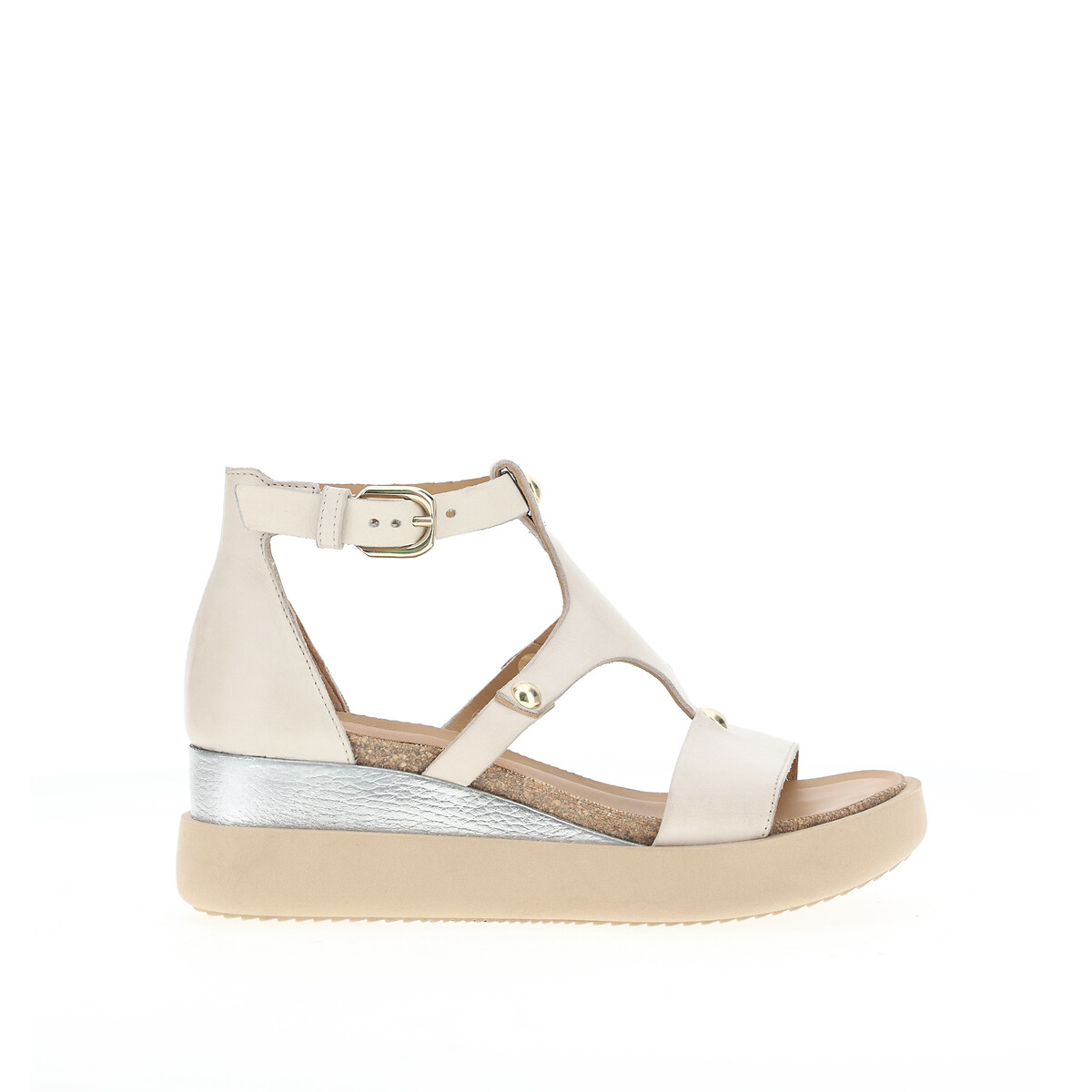 Mjus Sandalen met sleehak, in leer