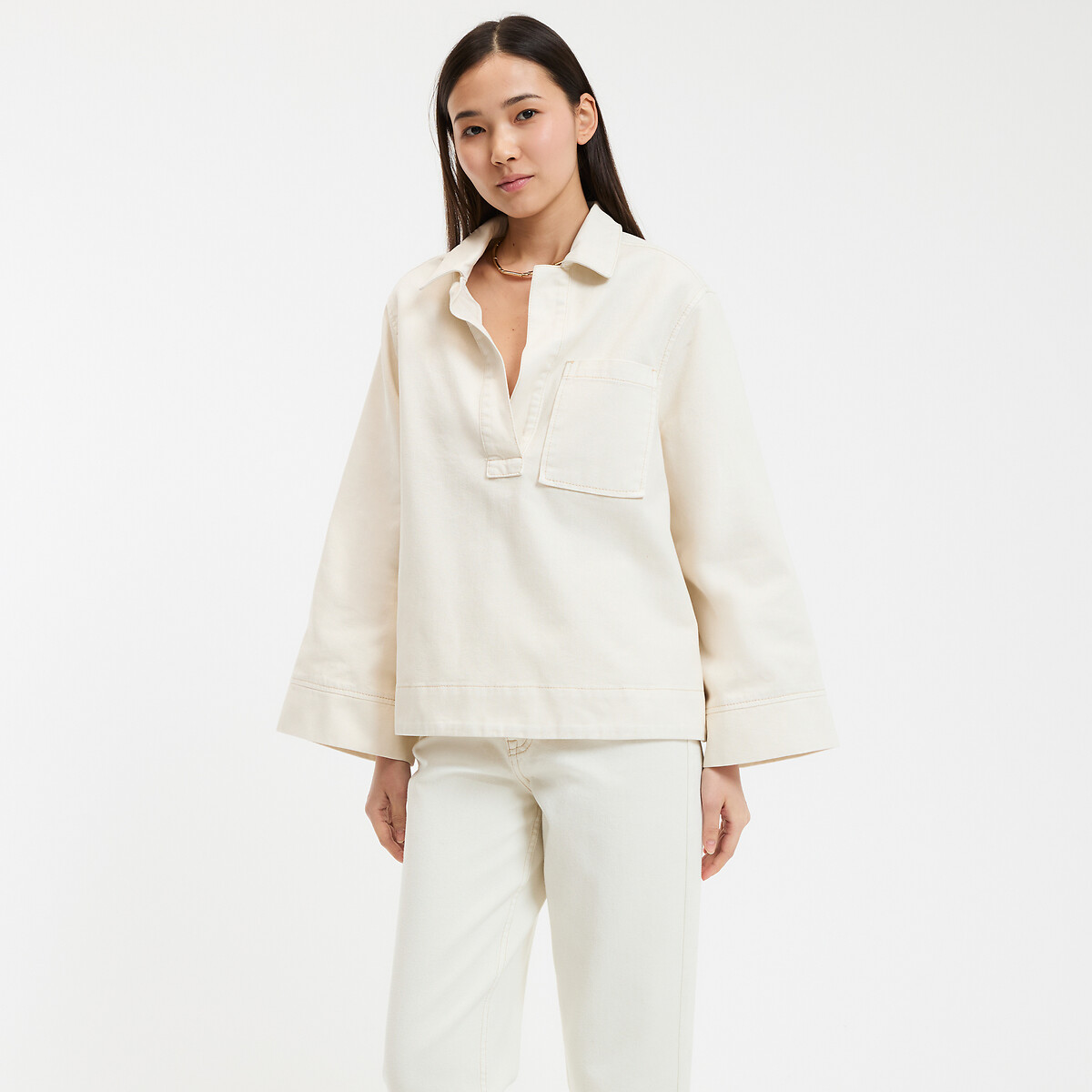 Giacca camicia, cotone denim - LA REDOUTE COLLECTIONS - Modalova