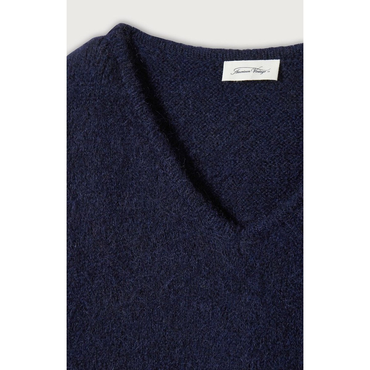 American Vintage East Loose-Fit Jumper With V-Neck Women's Navy Marl Medium