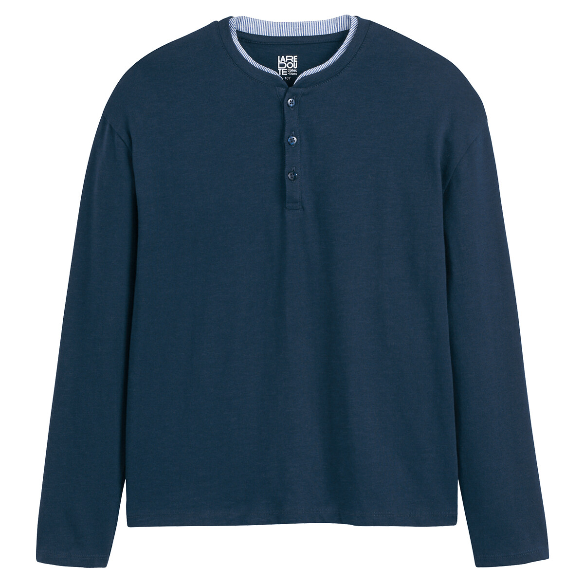 Click to view product details and reviews for Cotton Grandad Collar T Shirt With Long Sleeves.