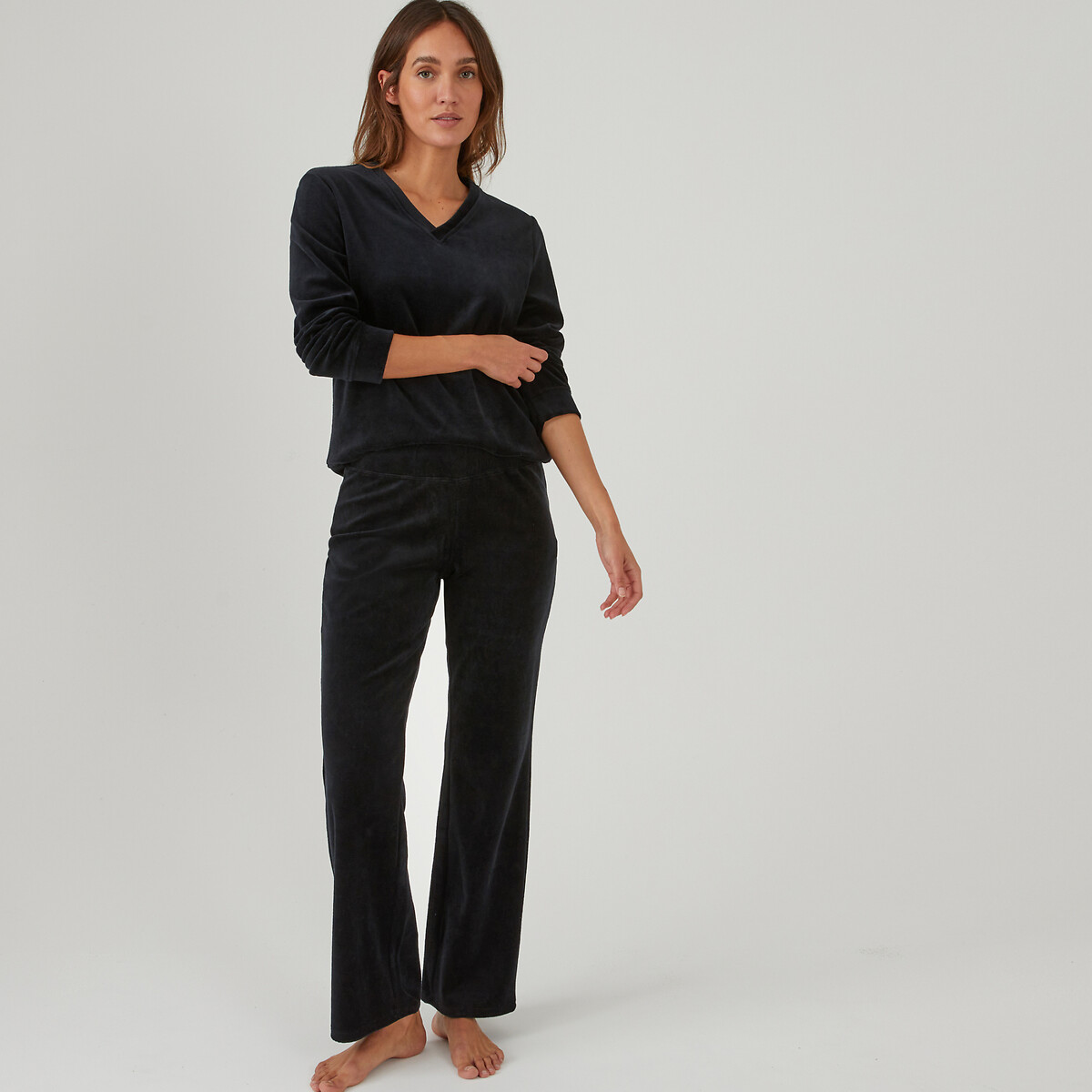 So'home Women's Black Velour Pyjamas 18/20