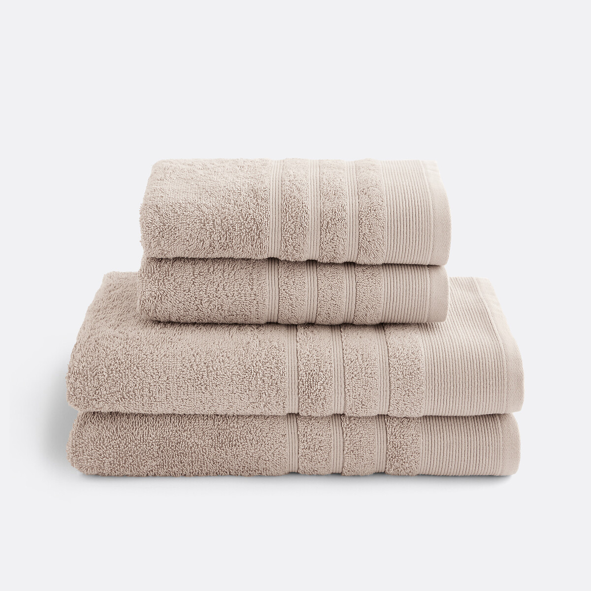 La Redoute Interieurs Set Of 4 Zavara 600G Towelling Towels Unisex Natural Beige