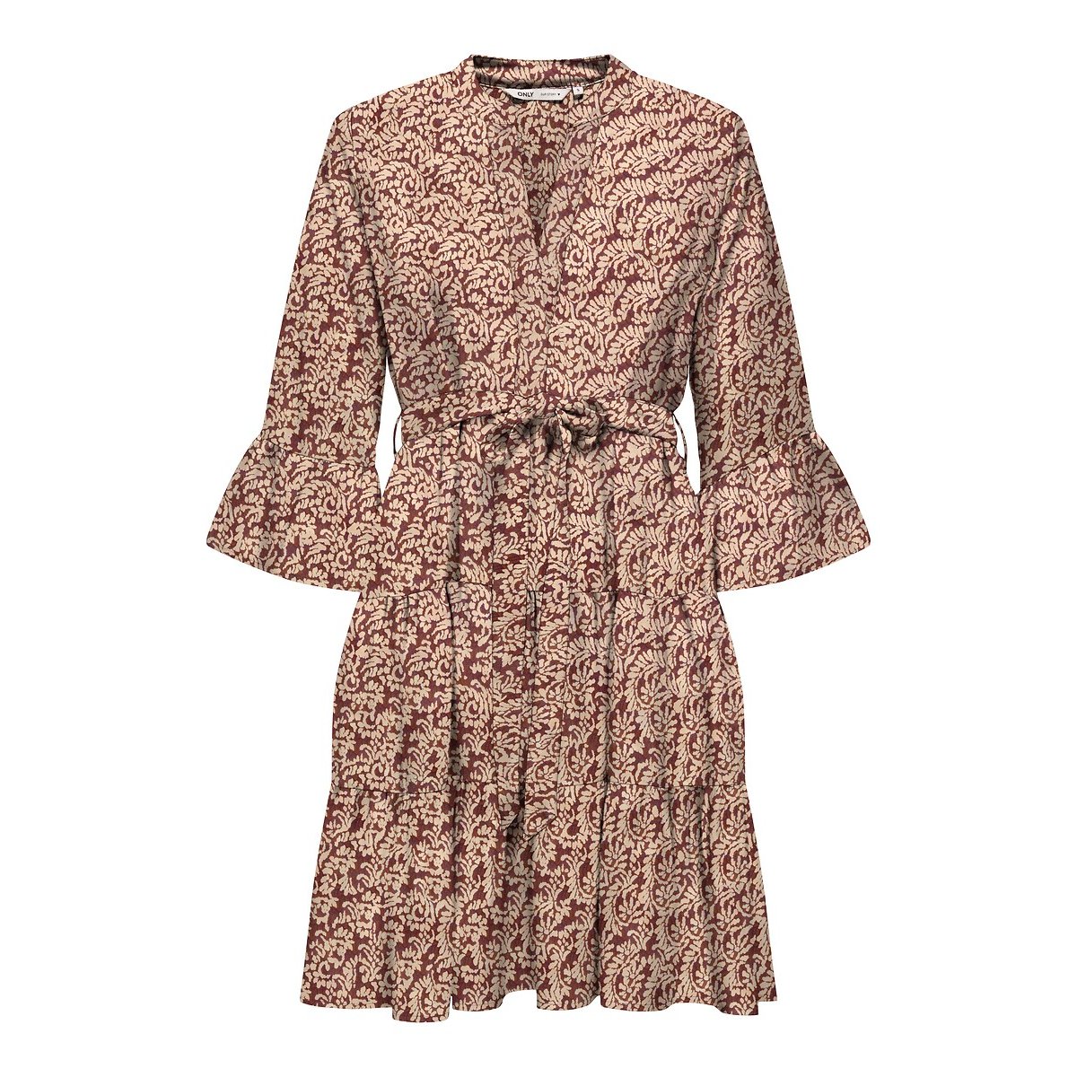 Robe courte imprimée manches longues