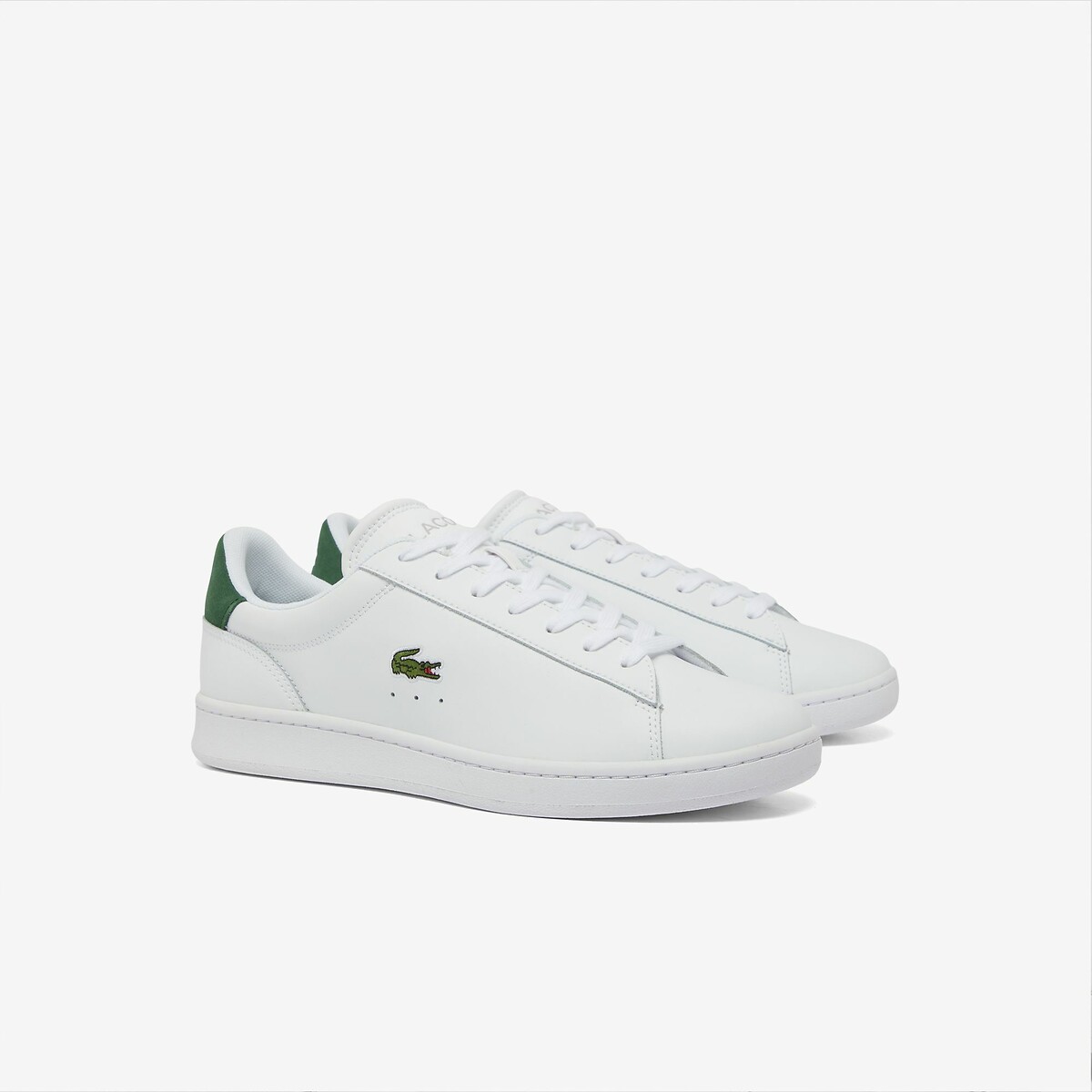 Lacoste Carnaby Set Low Top Trainers In Leather/Suede Men's White/Green Size 43 (9)