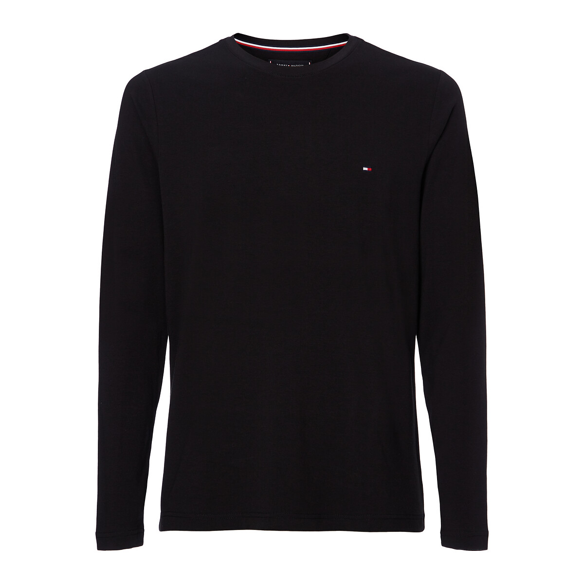 Tommy Hilfiger Slim Fit Stretch T-Shirt With Long Sleeves Men's Black Small