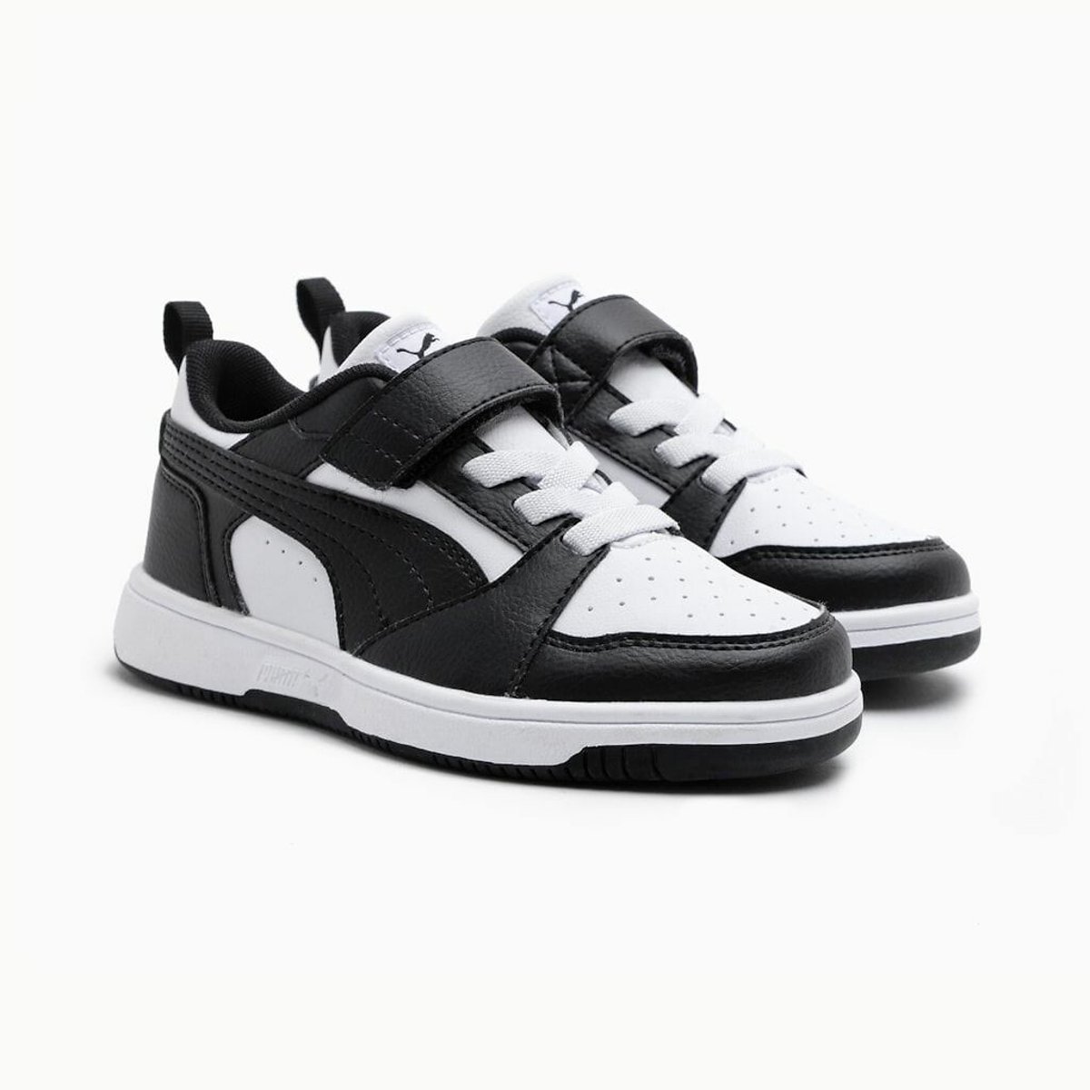 Puma Rebound V6 Lo Trainers White/Black Size 32 (13.5) Kids