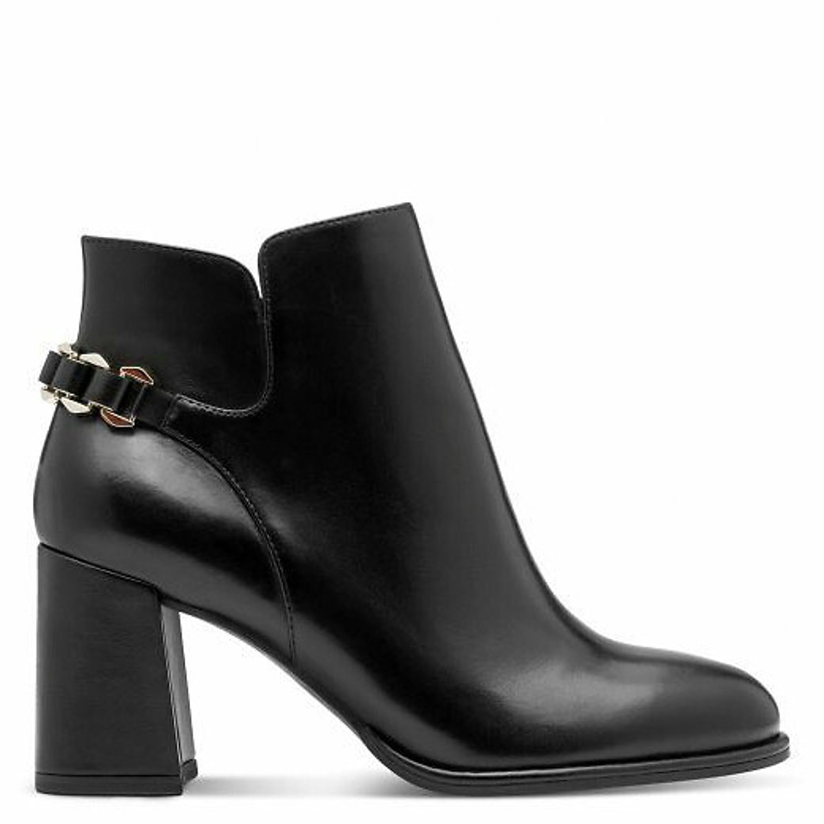 Tamaris Leather Ankle Boots Women's Black Size 37 (4)