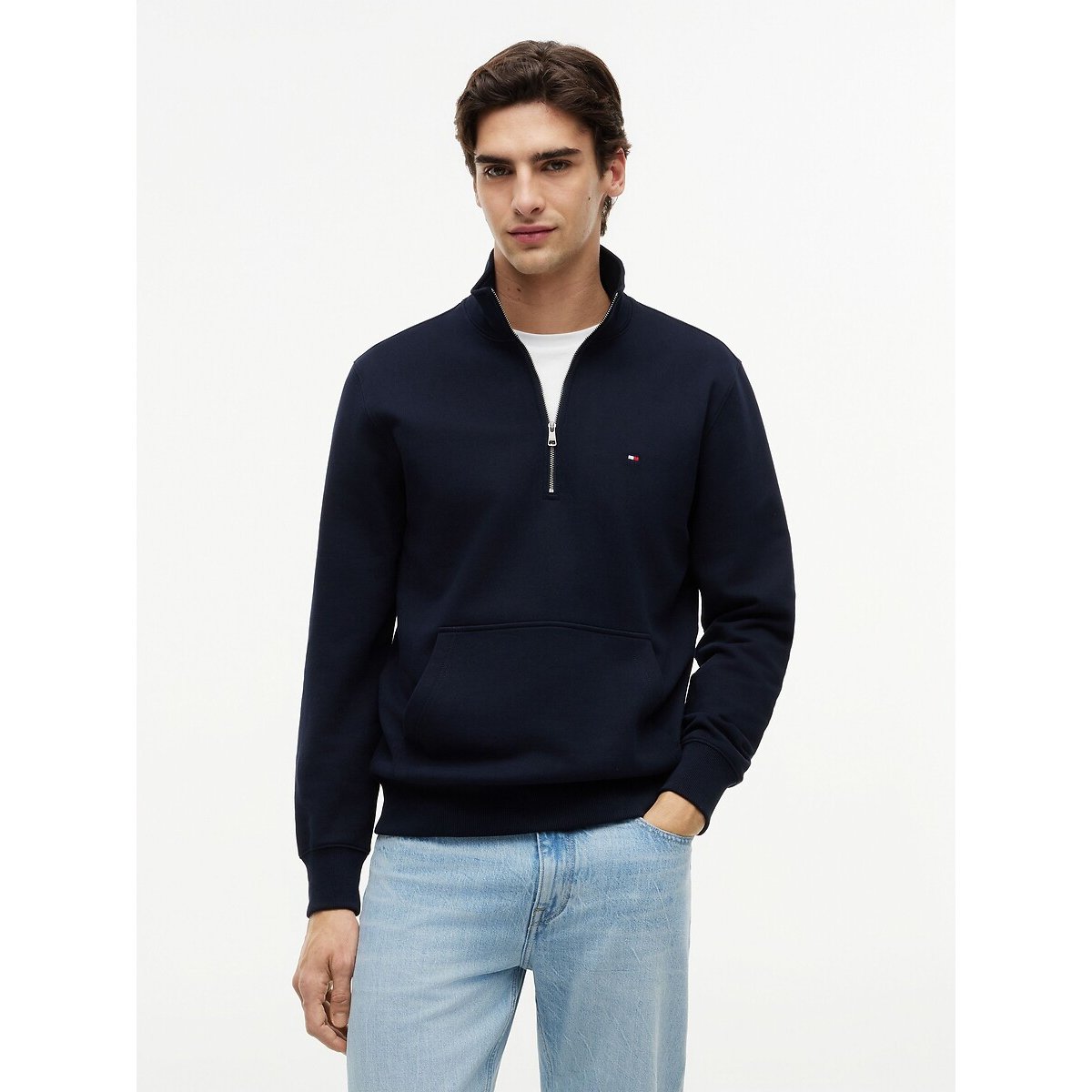 Tommy Hilfiger Half Zip Sweatshirt Men's Navy Blue Medium