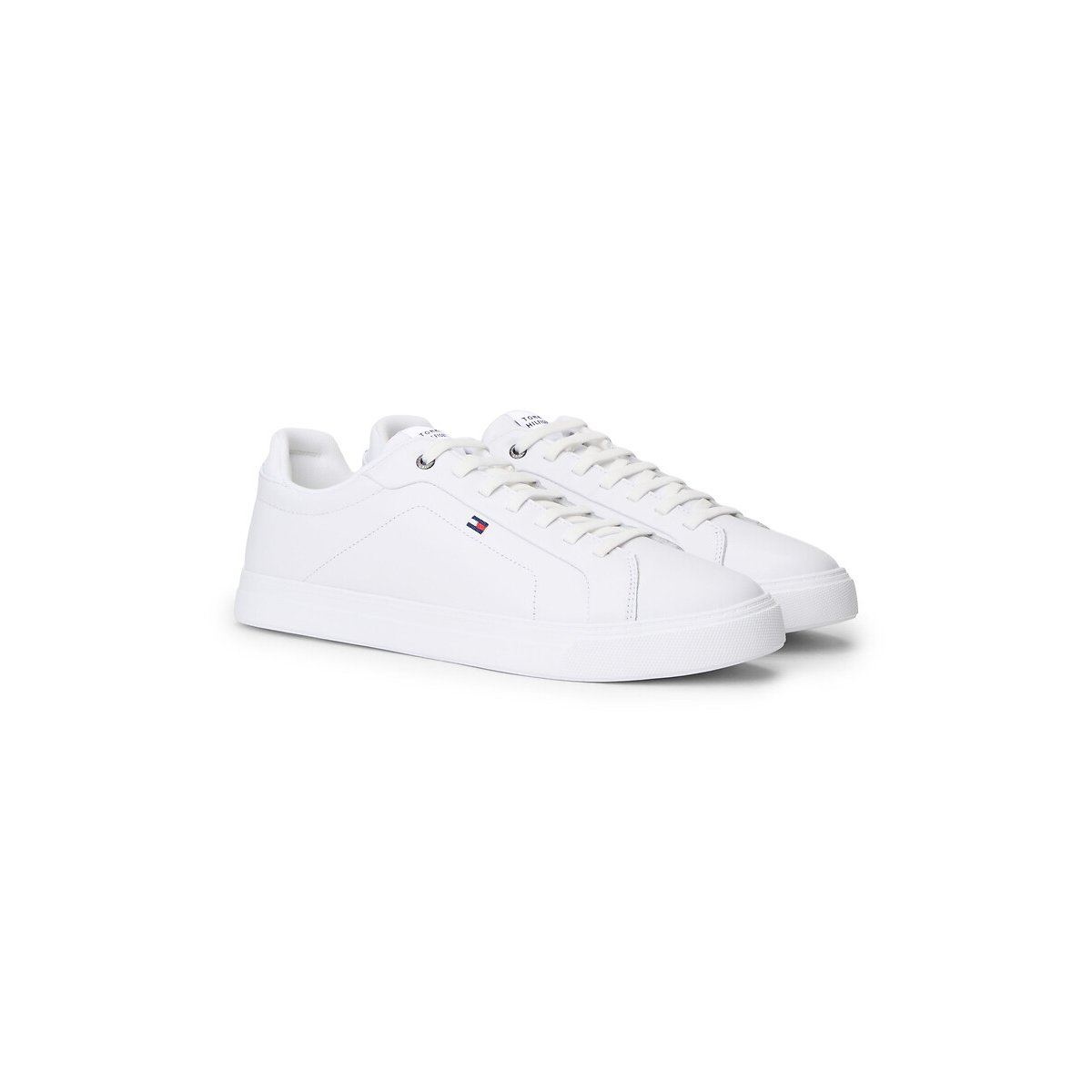 Tommy Hilfiger Icon Court Light Ess Trainers In Leather Men's White Size 43 (9)