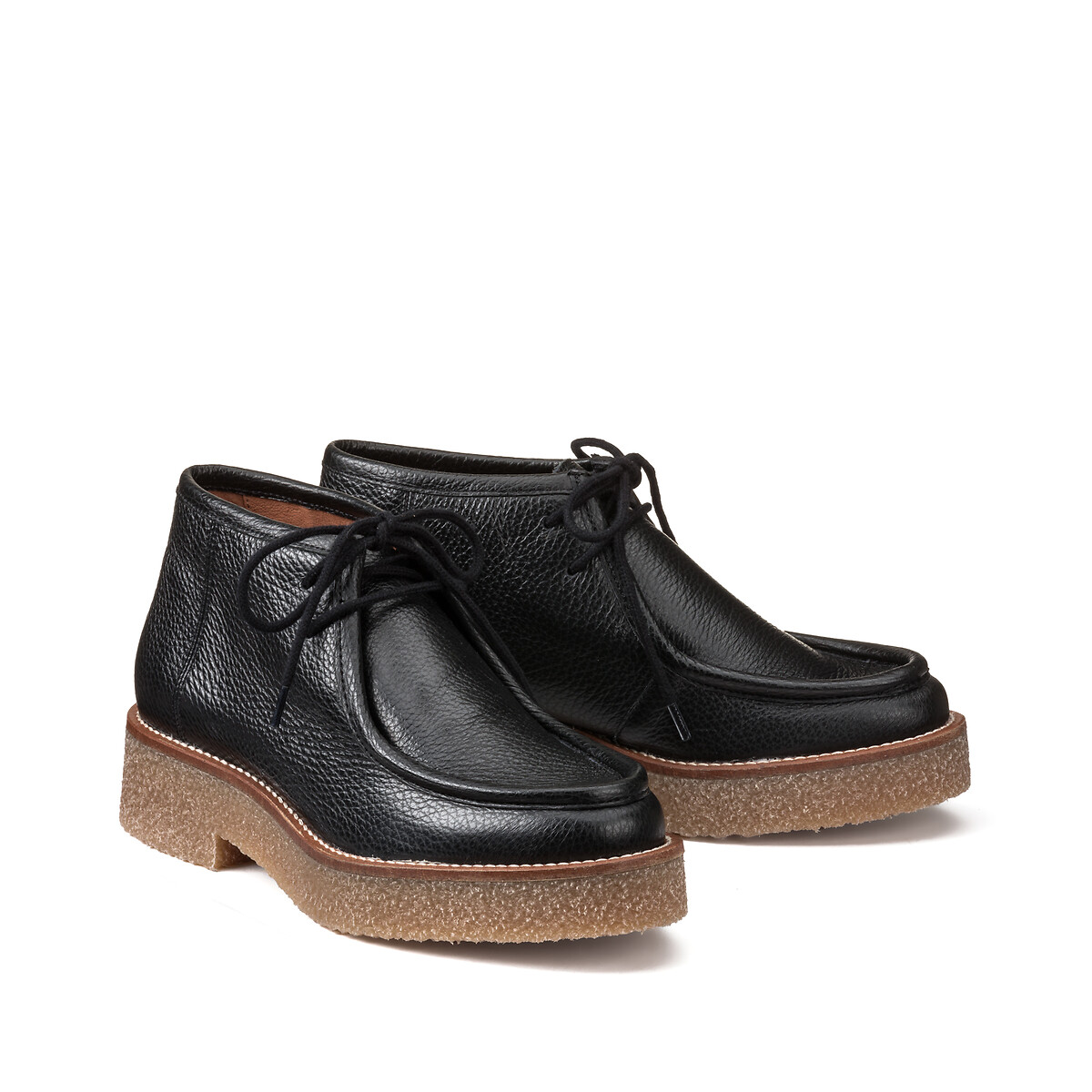 La Redoute Collections Leather Brogues With Crêpe Sole Women's Black Size 40 (6.5)