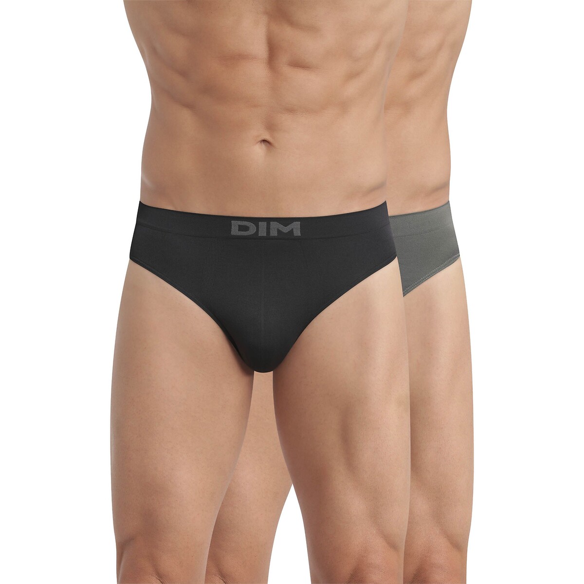 Dim Pack Of 2 Seamless Briefs Men's Black + Grey Medium