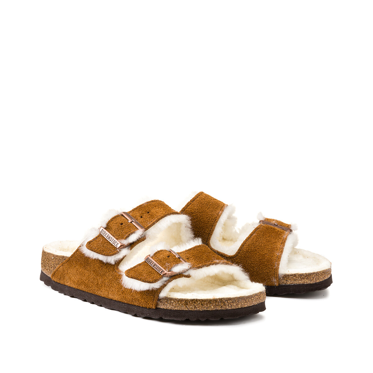 Birkenstock Gevoerde Leren Muiltjes Arizona Fell