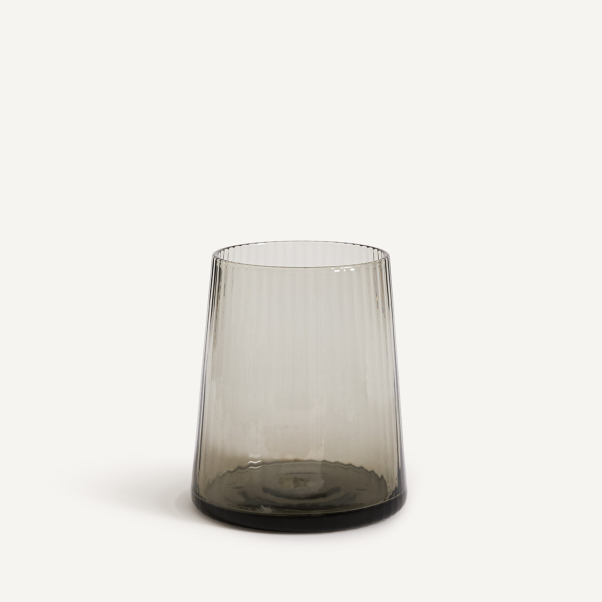 Am.pm Set Of 6 Strivi Ribbed Glass Tumblers Unisex Smoked Grey