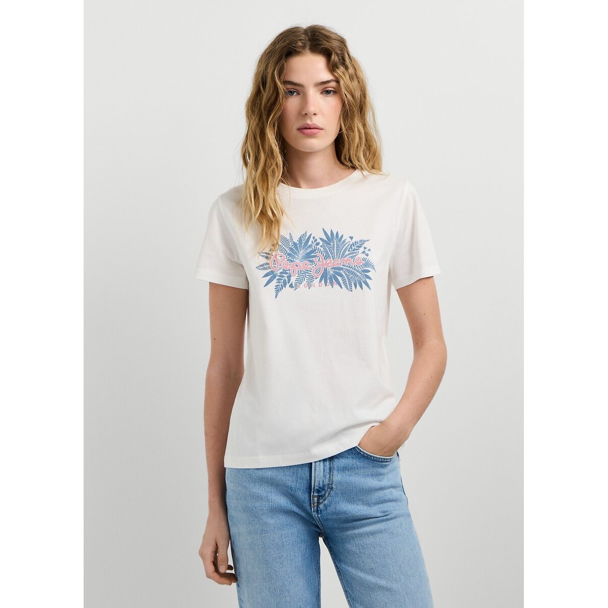Pepe Jeans Crew Neck Short Sleeve T-Shirt Women's White Extra Large