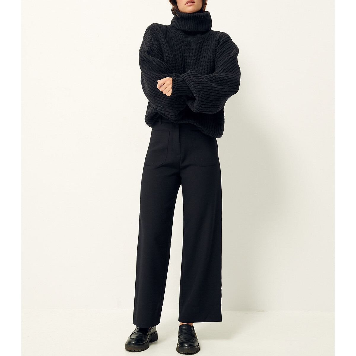 Sessun Wide Leg Trousers With High Waist Women's Black Size 8