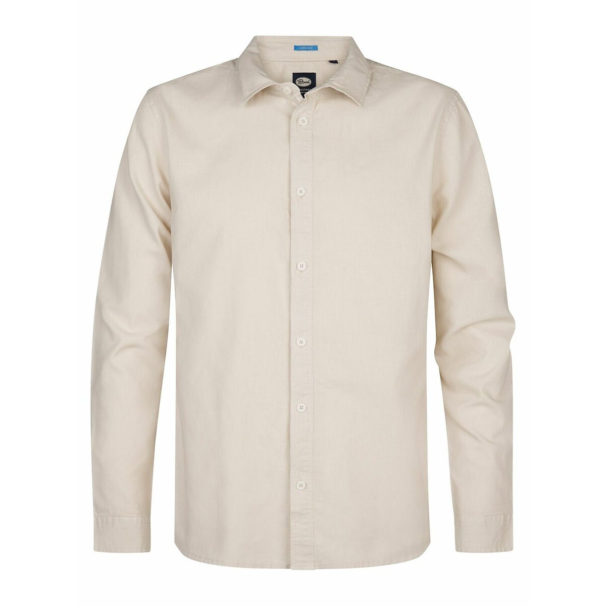 Petrol Industries Regular Cotton/Linen Shirt Men's Ecru Extra Large