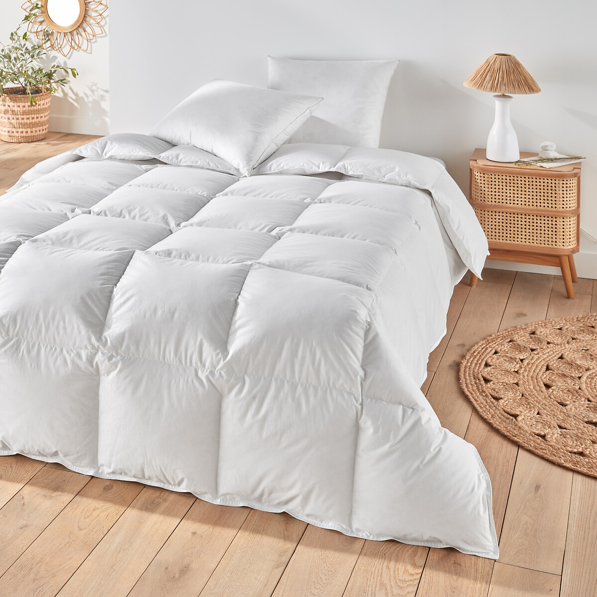 La Redoute Interieurs Extra Warm Duvet, Organic Cotton, 90% Down Unisex White Single (140X200cm)
