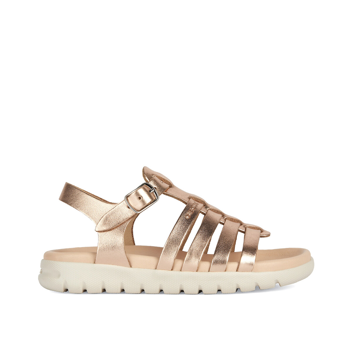 Geox Soleima Leather Breathable Sandals Girls Copper-Coloured Size 28 (10) Kids - La Redoute