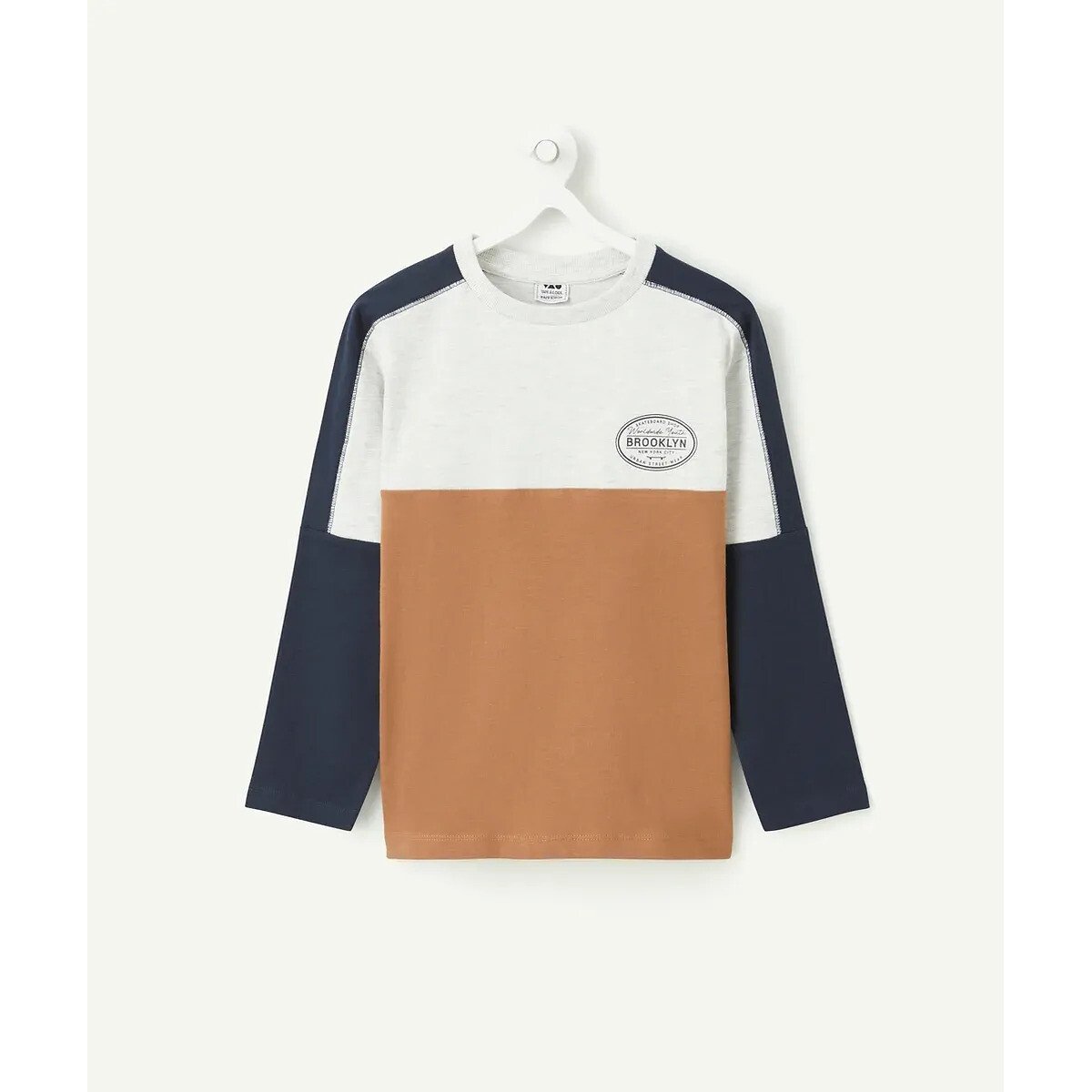 Tape A L'oeil Long Sleeve T-Shirt Camel/Navy/Ecru 6Y (114Cm)