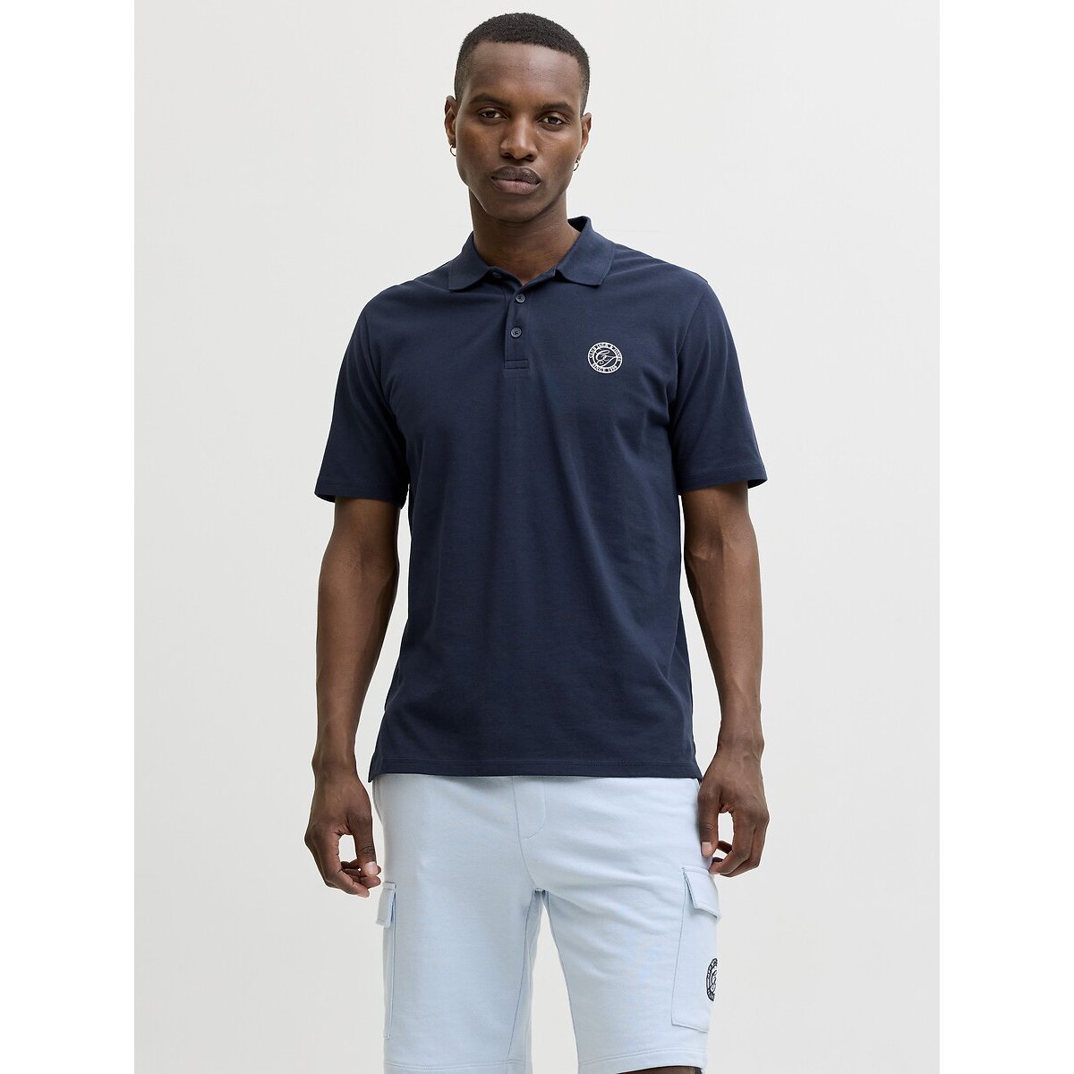 Jack & Jones Short Sleeve Polo Shirt Men's Navy Blue Small