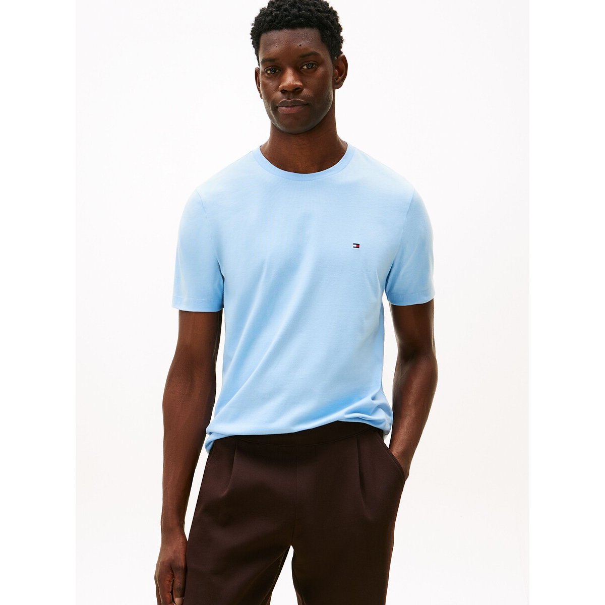 Tommy Hilfiger Thick T-Shirt, Regular Fit Men's Sky Blue Small