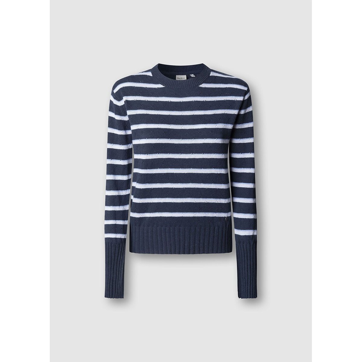 Pepe Jeans Striped Crew Neck Jumper Women's Navy Blue Medium