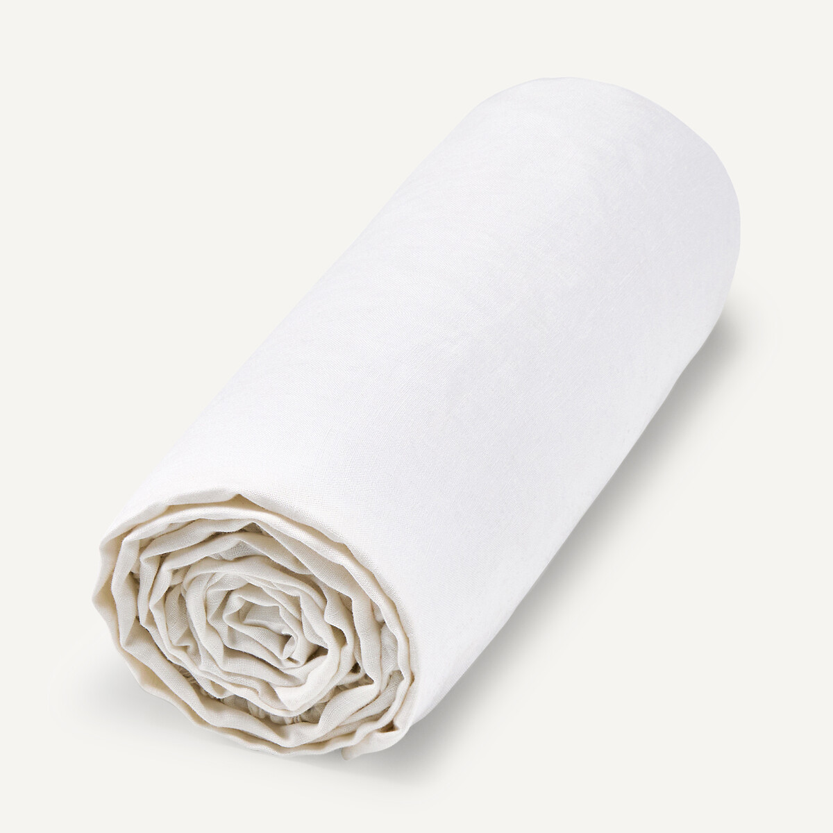 Am.pm Elina Washed Linen Child's Fitted Sheet Unisex White Single (90X190cm)