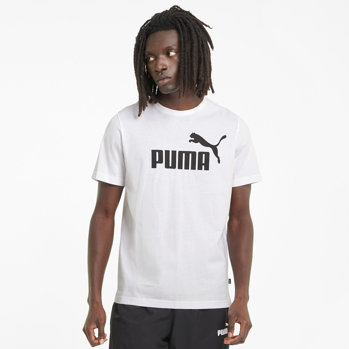 Puma Essential Cotton T-Shirt With Logo Print And Short Sleeves Men's White Xxl
