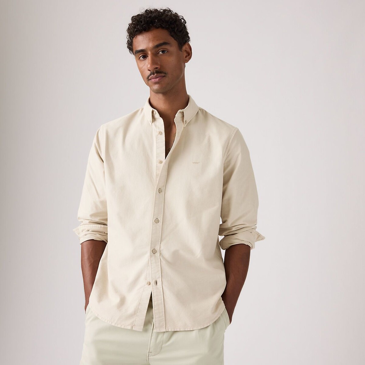 Levi's Relaxed Oxford Shirt With Button-Down Collar Men's Beige Large