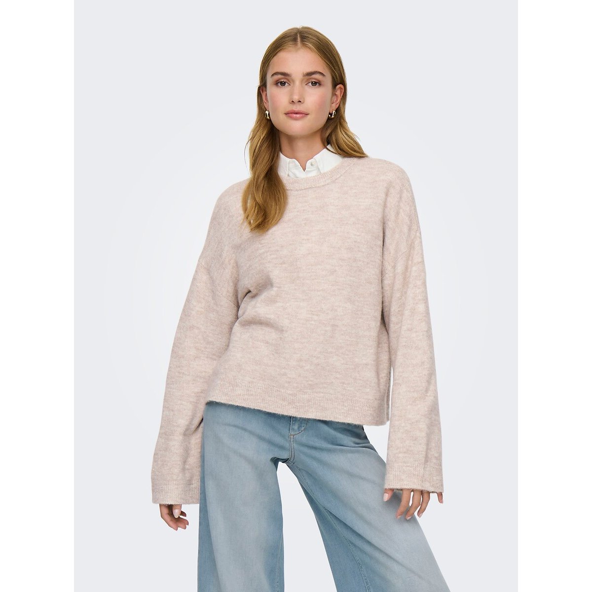 Only Crew Neck Jumper Women's Ecru Large