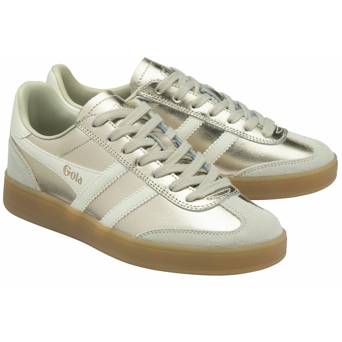 Gola Viper Metallic Trainers Women's Gold-Coloured/White Size 39
