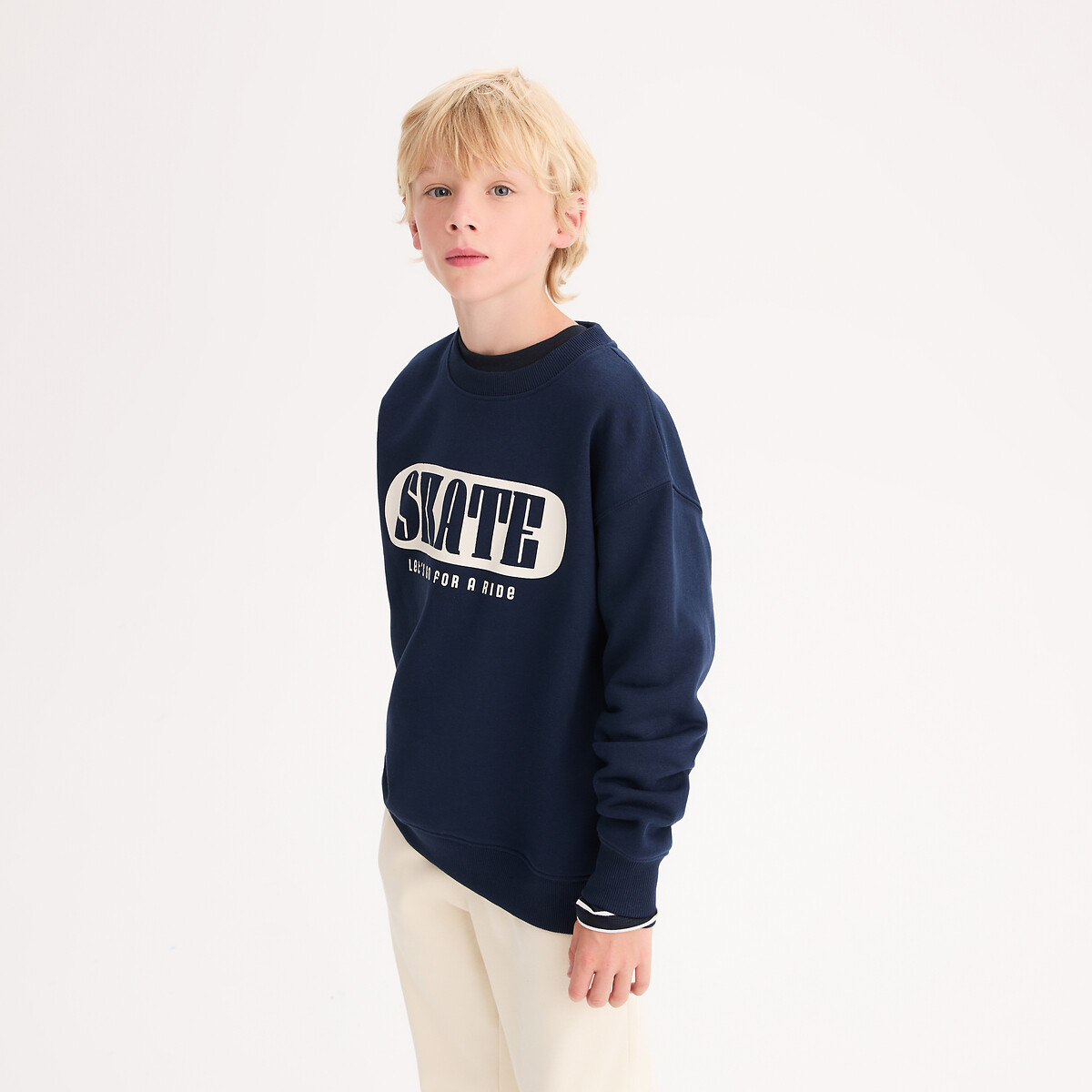 Click to view product details and reviews for Slogan Print Sweatshirt With Crew Neck.