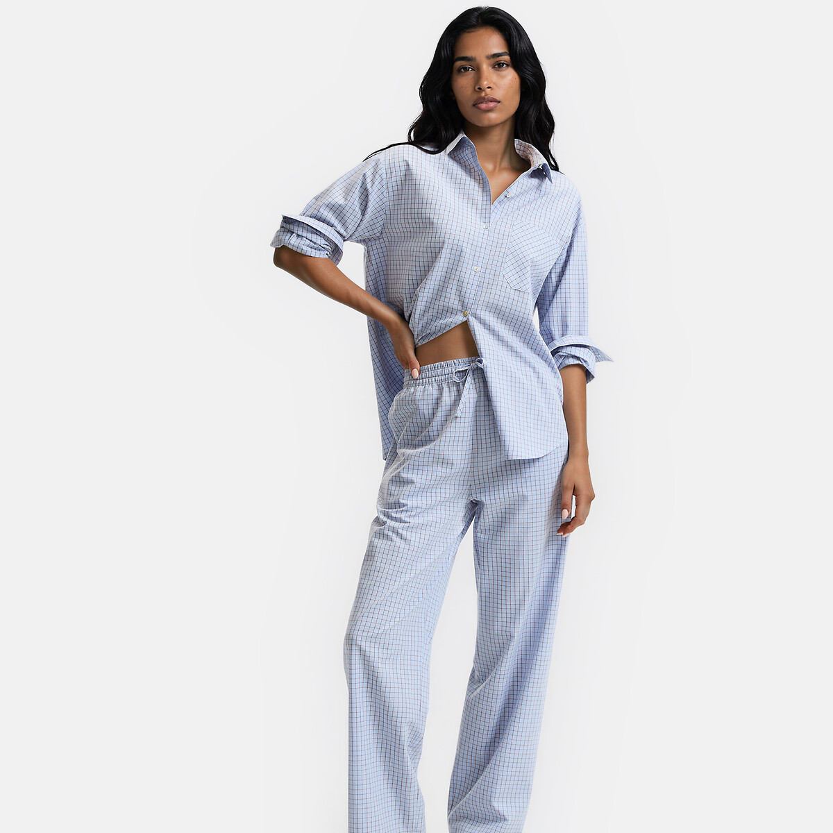 La Redoute Collections Poplin Pyjamas Women's Checked Extra Large