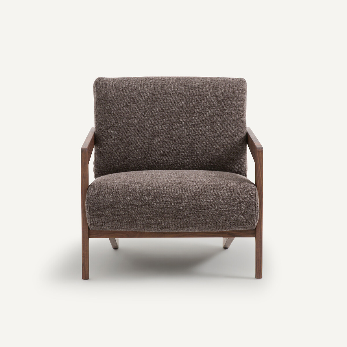 Fauteuil noyer massif et bouclette, Izag