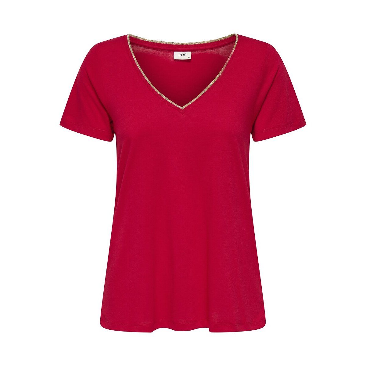 T-shirt met korte mouwen, goudkleurig biesje