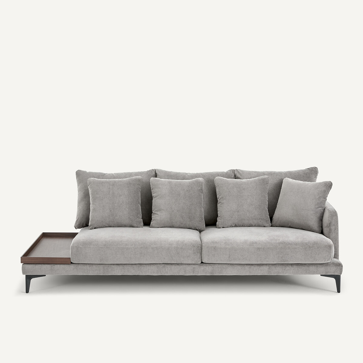 EMMANUEL GALLINA X AM.PM Halve bank met tafelblad van stoned fluweel, MODERNISTE