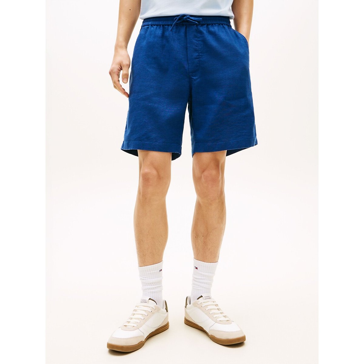 Tommy Hilfiger Linen Blend Shorts Men's Denim Blue W30