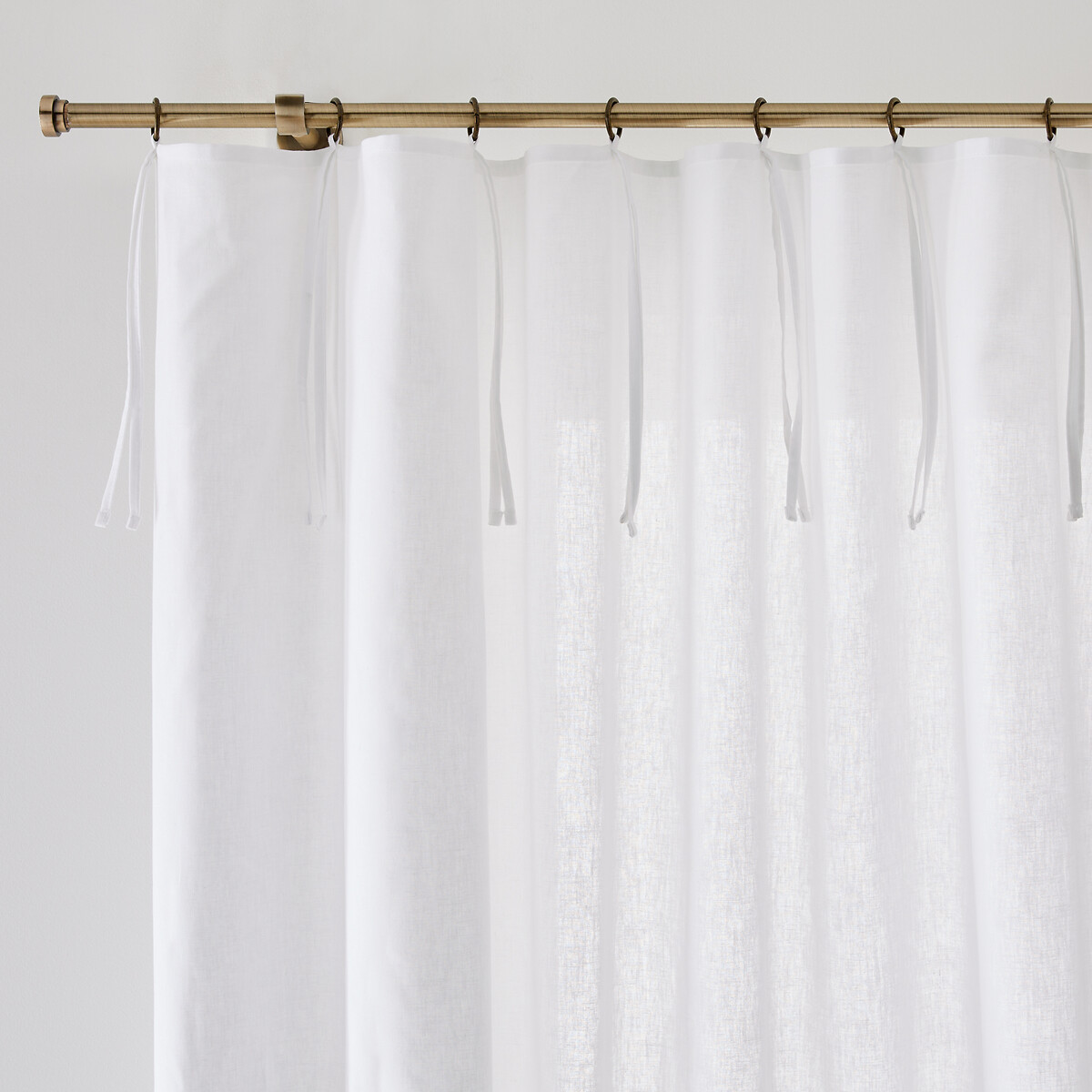 La Redoute Interieurs Lincot Knot & Eyelet Finish Curtain Unisex White Size D280 X W135cm