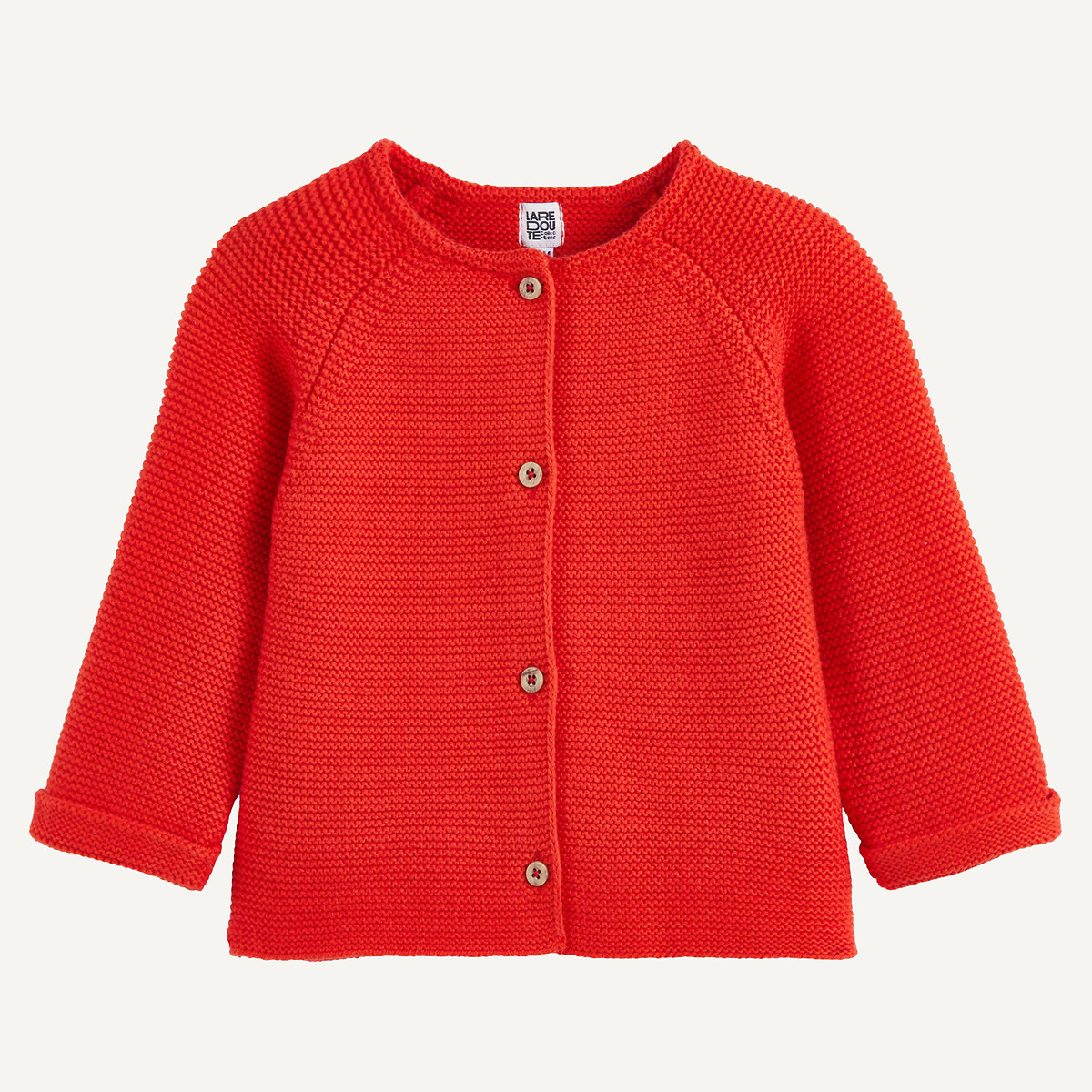 Gilet boutonné en point mousse